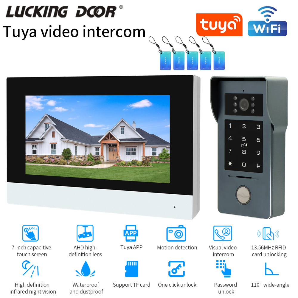 Smart Doorbell Wired - Tuya Wifi 7/10 Inch Video Intercom