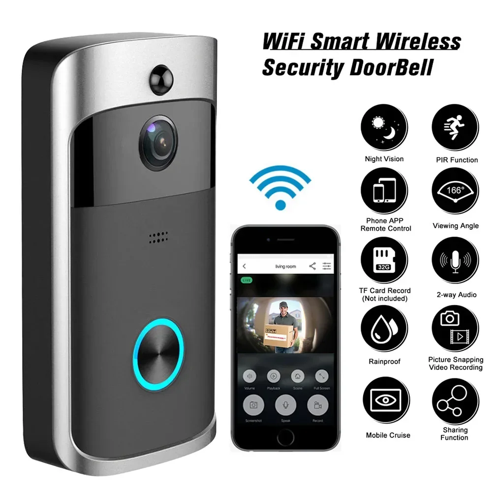 720P HD Smart Home Wireless WI - Smart Doorbell Wired review and price